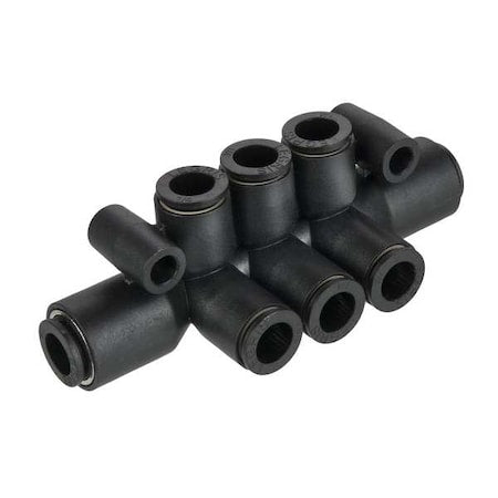 Fractional Push-to-Connect Fitting, Nylon, Black
