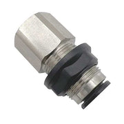 Metric Push-to-Connect Fitting, Brass, Silver