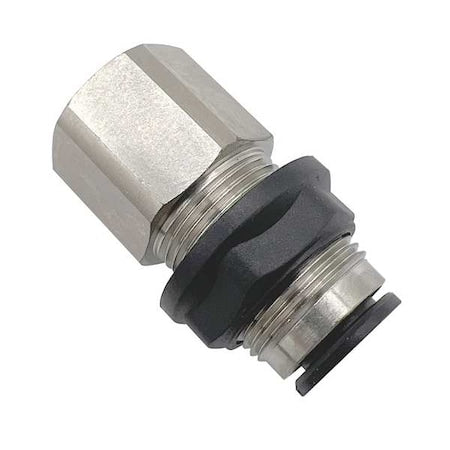 Metric Push-to-Connect Fitting, Brass, Silver