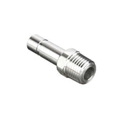 Metric All Metal Push-to-Connect Fitting, Brass, Silver