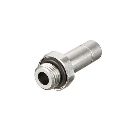 Metric All Metal Push-to-Connect Fitting, Brass, Silver