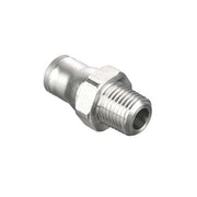Metric Stainless Steel Push-to-Connect Fitting, Stainless Steel, Silver