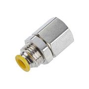 Metric Metal Push-to-Connect Fitting, Brass, Silver