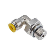 Metric Metal Push-to-Connect Fitting, Brass, Silver