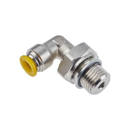 Metric Metal Push-to-Connect Fitting, Brass, Silver