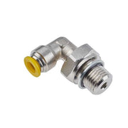 Metric Metal Push-to-Connect Fitting, Brass, Silver