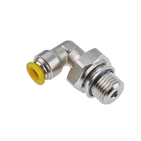 Metric Metal Push-to-Connect Fitting, Brass, Silver