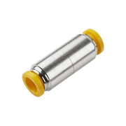 Metric Metal Push-to-Connect Fitting, Brass, Silver