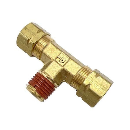 Tee,Brass,Comp3/8",Comp3/8",MNPT1/4"