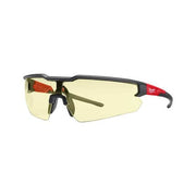 Safety Glasses, Anti-Scratch, Yellow Lens, Black Frame, Half-Frame
