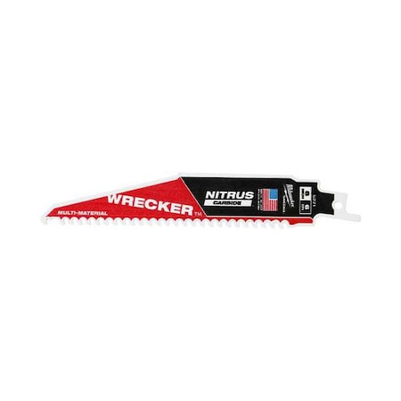6 in. 6 TPI SAWZALL THE WRECKER with NITRUS CARBIDE Multi-Material Reciprocating Saw Blade (1 pk)