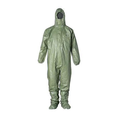 SFR Respirator Fit Hood. Elastic Wrists. Storm Flap with Adhesive Closure. Green. 2X