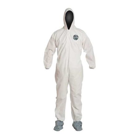 10 Standard Fit Hood. Elastic Wrists. Elastic Waist. White. 6X