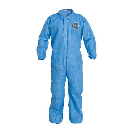 10 Coverall. Collar. Elastic Wrists and Ankles. Elastic Waist. Blue. 7X