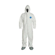 Comfort Fit Design. Stormflap. Respirator Fit Hood. Elastic Wrists. Elastic Waist. White. 4X