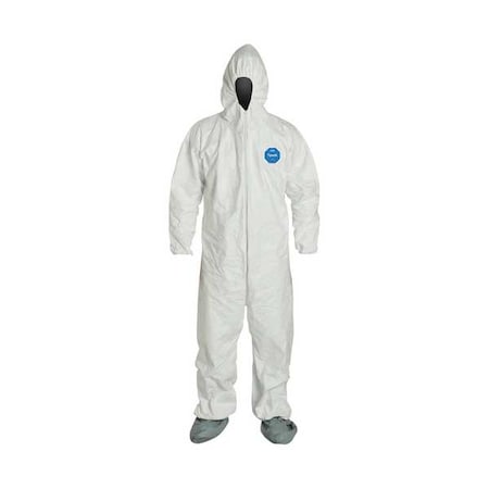 Comfort Fit Design. Stormflap. Respirator Fit Hood. Elastic Wrists. Elastic Waist. White. 4X