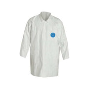 Tyvek 400 Disposable Lab Coat, Tyvek(R) 400, Snaps Closure, White, S, 30 PK