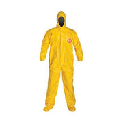 Standard Fit Hood. Stormflap. Elastic Wrists. Attached Socks. Storm Flap with Adhesive Closure. Yellow. 6X