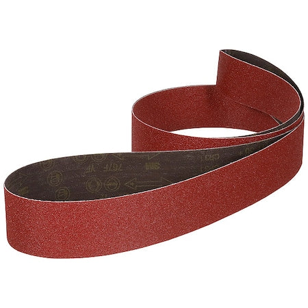 Sanding Belt, Coated, Ceramic, 36 Grit, Not Applicable, 767F, Maroon