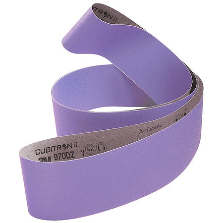 Sanding Belt, Coated, Ceramic, 120 Grit, Not Applicable, 970DZ, Purple
