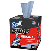 Scott Shop Towels Original (75190), Blue, Pop-Up Dispenser Box (200 Towels/Box, 8 Boxes/Case)
