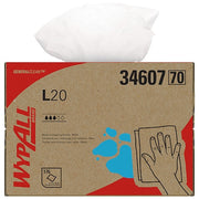 WypAll General Clean L20 Medium Cleaning Cloths (34607), BRAG Box, White, 4-Ply, 1 Box of 176 Wipes