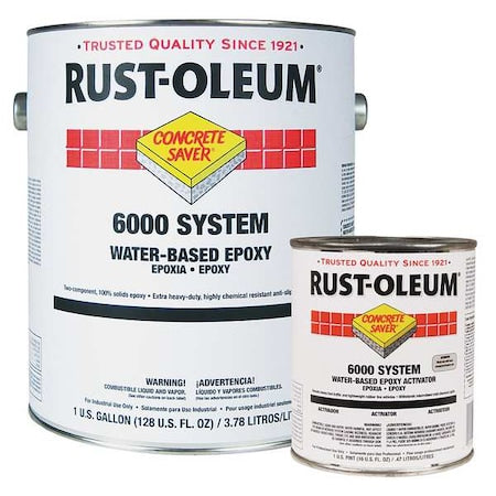 Floor Coating Kit,1 gal,Silver Gray