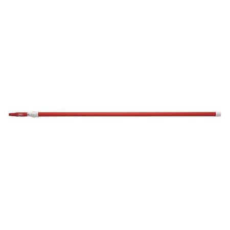 61-4/5" to 112-1/2" Threaded Telescopic Handle, 1 1/4 in Dia, Red, Aluminum/Plastic