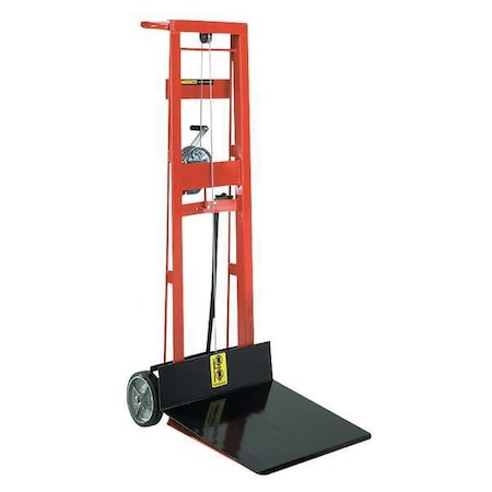 Manual Hand-Truck-Style Platform Lifts, Manual, 750 lb Load Capacity, Hand Winch Lift Control