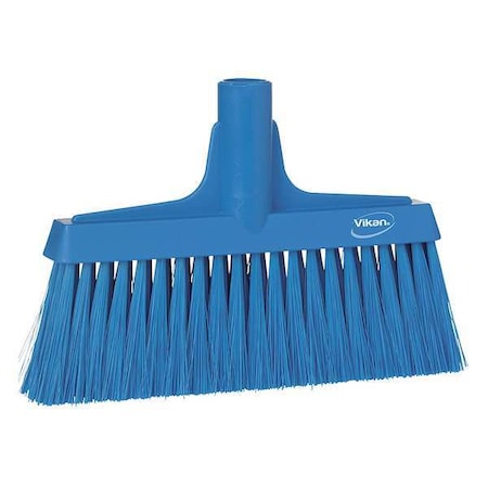 9 1/2 in Sweep Face Broom Head, Soft, Synthetic, Blue
