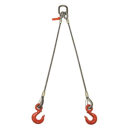 Wire Rope Sling,Double Leg,5 ft.L