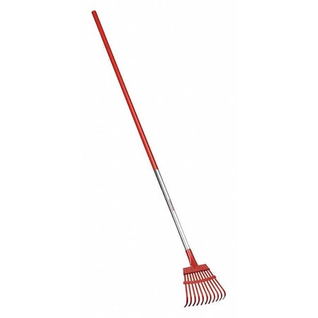 Steel Flex Shrub Rake, 11 Tines, 54 in L Aluminum Handle