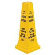 Safety Cone, 26 in Height, 10 1/2 in Width, HDPE, Cone, English, Spanish