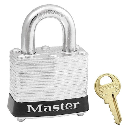 Lockout Padlock, Keyed Different, Steel, Black, 3/4 in Shackle Height, 1 9/16 in Body Width