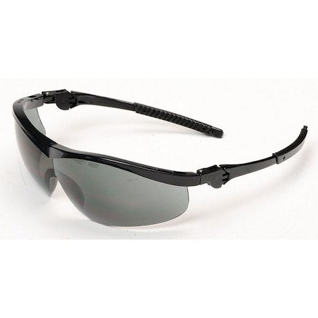 ST1, Safety Glasses, Anti-Scratch, Gray Lens, Black Frame, Half Frame