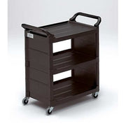 Enclosed Service Cart, Polypropylene, 150 lb Load Capacity, 3 Shelves, 33 5/8 in L, 18 5/8 in W