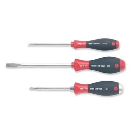 Screwdriver Set,Slotted/Phillips,6 Pc