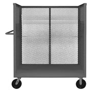 14 ga. Steel 3 Sided Mesh Stock Cart 2000 lb. Capacity, 42-1/2"L x 24-3/8"W x 56-7/16"H
