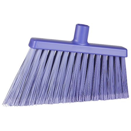 11 3/8 in Sweep Face Angle Broom, Soft, Synthetic, Purple