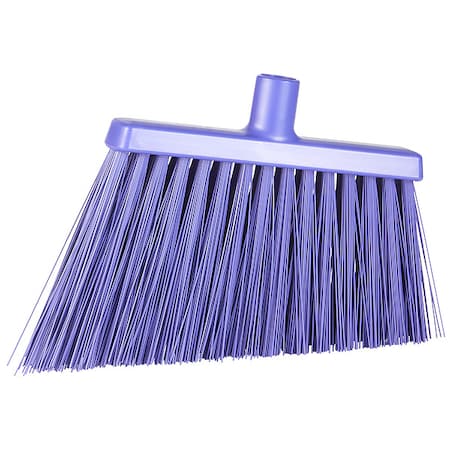 11 3/8 in Sweep Face Angle Broom, Stiff, Synthetic, Purple