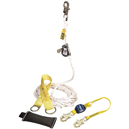 Rope Grab Kit, 310 lb, White, Yellow