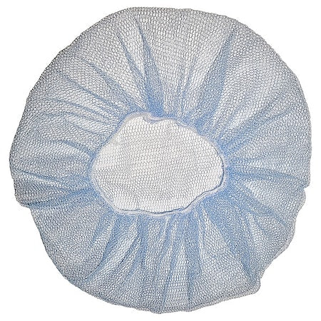 Hairnet, Polyester, 21 in Dia., Blue, 100 PK