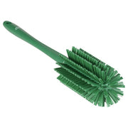 Bottle Brush, Medium, 10 1/4 in L Handle, 6 1/2 in L Brush, Green, Polypropylene