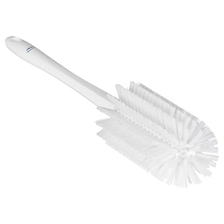 Bottle Brush, Medium, 10 1/4 in L Handle, 6 1/2 in L Brush, White, Polypropylene