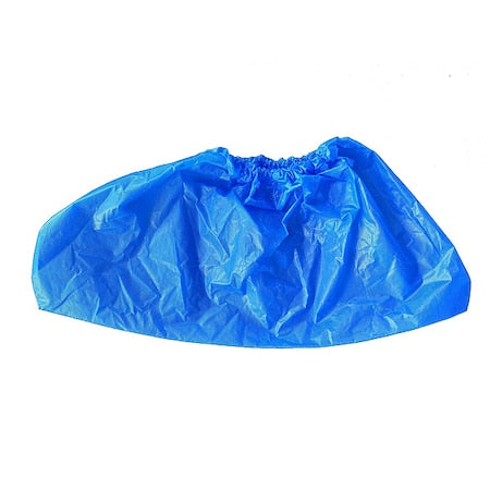 Disposable Shoe Covers, Polyethylene, Blue, Slip Resistant Sole: No ,XL