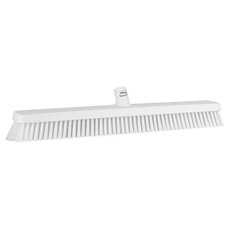 24 in Sweep Face Broom Head, Soft/Stiff Combination, White