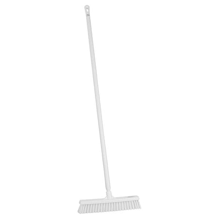 16 in Sweep Face Push Broom, Soft/Stiff Combination, White