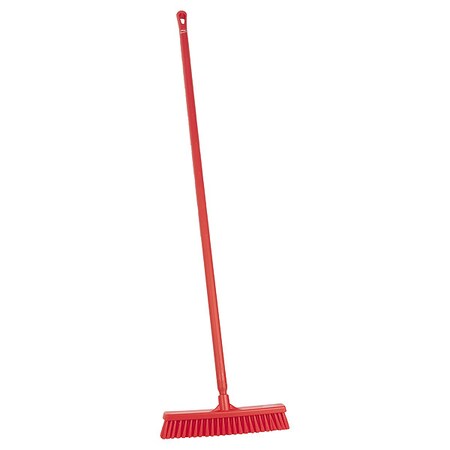16 in Sweep Face Push Broom, Medium, Red