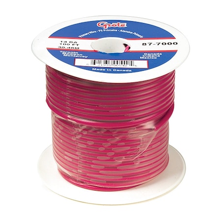 Primary Wire, GPT, 18 AWG, Copper, Red, PVC Jacket, Stranded