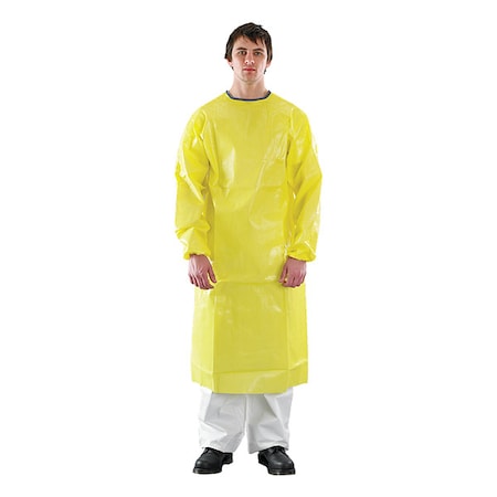 Apron with Sleeves, Yellow, 69 in, M
